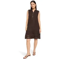 Cartoon Druckkleid Kleid mit Stickerei Dunkelbraun 42