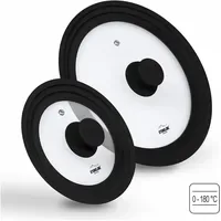 STONELINE Universaldeckel Set mit Silikonrand für Töpfe Pfannen 16/18/20