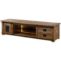 MASSIVMOEBEL24.DE RAILWAY LUX TV-Board 200x55x50 cm Beige/Massivholz