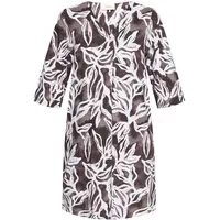 Cartoon Sommerkleid Muster Braun/Weiß 38