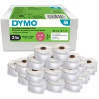 Dymo Rücksendeadressetiketten 25mm x 54mm Schwarz/Weiß 24 Rollen 12000