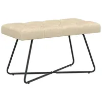 VidaXL Sitzbank mit Knopfheftung Creme 80 x 40 x