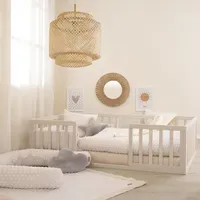 Roba Bodenbett Montessori 70 x 140 cm Holz grau