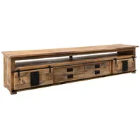 MASSIVMOEBEL24.DE RAILWAY TV-Lowboard 260x50x60 cm Beige Massivholz