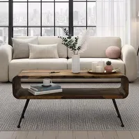 FineBuy Couchtisch Braun Sheesham 100 x 40 x 45