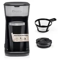 Barista Single Kaffeemaschine to go 450 Watt Schwarz/Silber