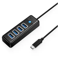 ORICO PW4U-C3 USB-C / 4x USB-A Splitter-hub - Schwarz