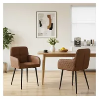 VidaXL Esszimmerstuhl Kunstwildleder Braun 2er Set
