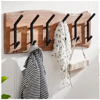 FineBuy Wandgarderobe 100 cm Akazie/Braun