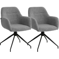 CLP Esszimmerstuhl Merlinda Teddystoff grau 2er Set