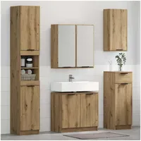 VidaXL Badezimmermöbel-Set 4-tlg. Eiche