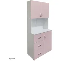 Hti-Living Badezimmerschrank 80 x 40 x 180 cm Rosa/Weiß