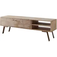 FineBuy FB51245 Lowboard 145 x 47 cm Braun Massivholz