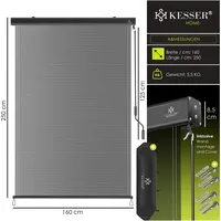 Kesser Senkrechtmarkise Außenrollo 160 x 250 cm Transparent/Anthrazit