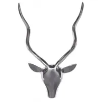 FineBuy Hirschgeweih Silber Aluminium 33x54 cm