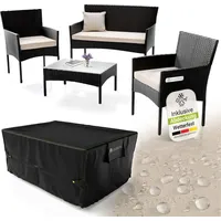 Juskys Fort Myers Set 7-tlg. Schwarz/Beige