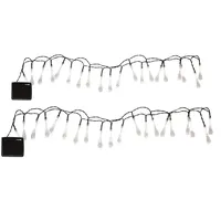 Harms Import Lichterkette Kunststoff 390 cm 2er Set Weiß
