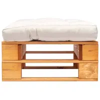 VidaXL Garten-Palettenhocker mit Sandfarbigem Kissen Holz Honigbraun