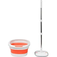 Relaxdays Wischmopp Set faltbar Orange/Weiß