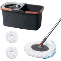 Relaxdays Wischmopp Set Anthrazit/Rosa/Grau