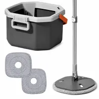 Relaxdays Wischmopp Set mit Frischwassertank Grau/Orange