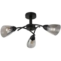 Nowa Deckenleuchte 3-flammig rund Schwarz Metall Ø 52 cm
