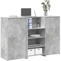 VidaXL Empfangstheke Betongrau 155x50x103,5 cm Holzwerkstoff