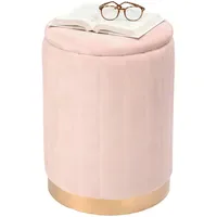 Relaxdays Hocker Samt 32 x 42 cm Altrosa