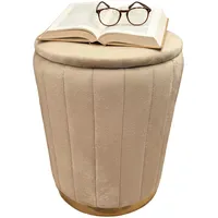 Relaxdays Hocker Samt 32 x 42 x 32 cm