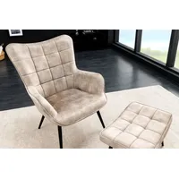 Riess-Ambiente Sessel Scandinavia Samt champagner beige