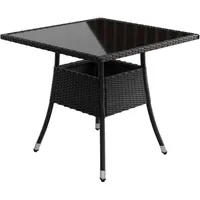 Juskys Yoro Polyrattan Gartentisch quadratisch 80 x 80 cm