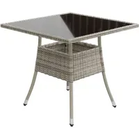 Juskys Yoro Polyrattan Gartentisch quadratisch 80 x 80 cm