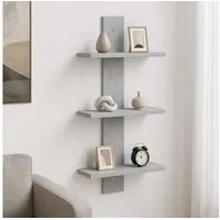 VidaXL Wandregal 30 x 13,5 x 64,5 cm Grau