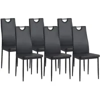 Albatros Esszimmerstuhl Salerno Kunstleder Schwarz 6er Set