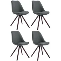 CLP 4er Set Stühle Toulouse Stoff Cappuccino Rund -