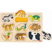 GoKi 57585 - Steckpuzzle mit Hintergrund Was gehört zu