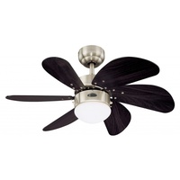 Westinghouse Turbo Swirl 76 cm Deckenventilator chrom/wanaque mit Licht