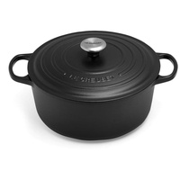 Le Creuset Signature Bräter 28 cm rund schwarz glänzend