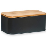 Zeller  Brotkasten mit Bamboo Deckel 31 cm matt schwarz