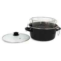 Menastyl Util‘Home 3645580 Fritteuse, Edelstahl, 26 cm, Schwarz