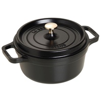 Staub Cocotte 22 cm rund schwarz