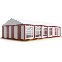 TOOLPORT Partyzelt 6 x 12 m inkl. Seitenteile rot/weiß