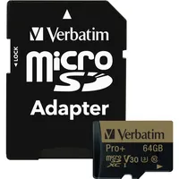 Verbatim microSDXC Pro+ 64GB Class 10 UHS-I U3 +