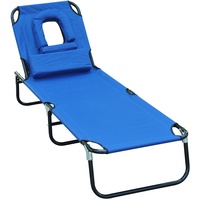 Outsunny Sonnenliege 190 x 56 x 28 cm blau