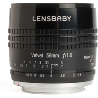 Lensbaby Velvet 56 mm F1,6 Makro schwarz Fuji X