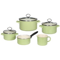 Krüger Juist Topf-Set 5-tlg. pastellgrün Fleischtopf (3x) + Stieltopf