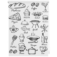 Lichtblick Rollo Klemmfix Motiv Menü schwarz Weiß