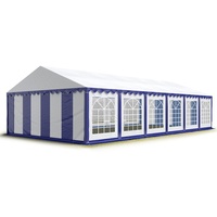 TOOLPORT Partyzelt 6 x 12 m inkl. Seitenteile blau/weiß