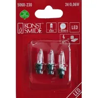 Konstsmide 5060-230 LED Ersatzbirne, 3er-Blister, kalt weiß, 3V, 0.06W,