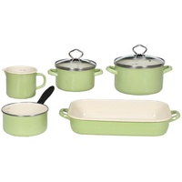 Krüger Juist Topf-Set 5-tlg. pastellgrün Fleischtopf (2x) + Stieltopf